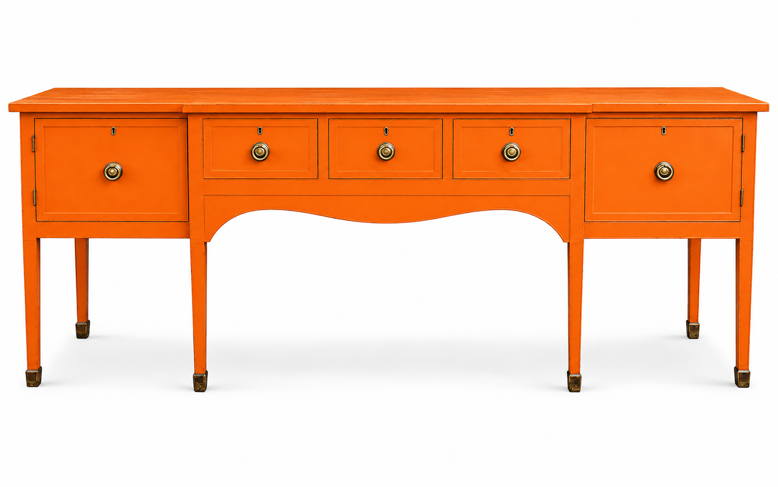 Vintage console table #08998 — electric orange