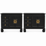 Thomasville vintage nightstand set of 2 #08999 — black
