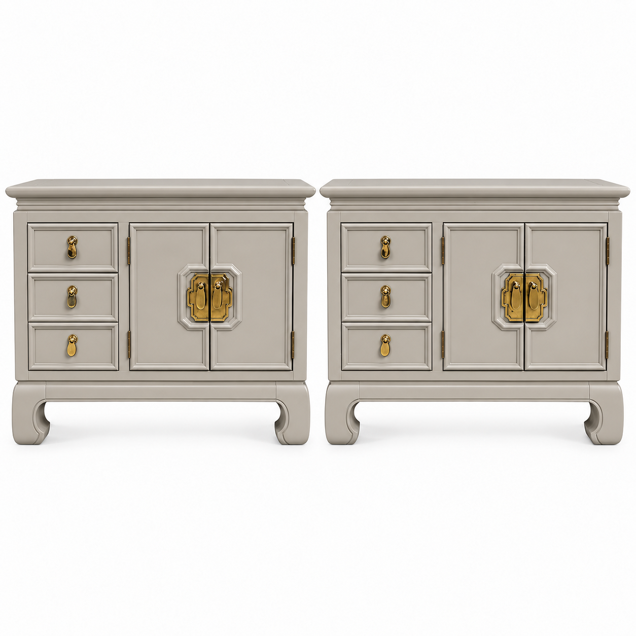 Thomasville vintage nightstand set of 2 #08999 — framed
