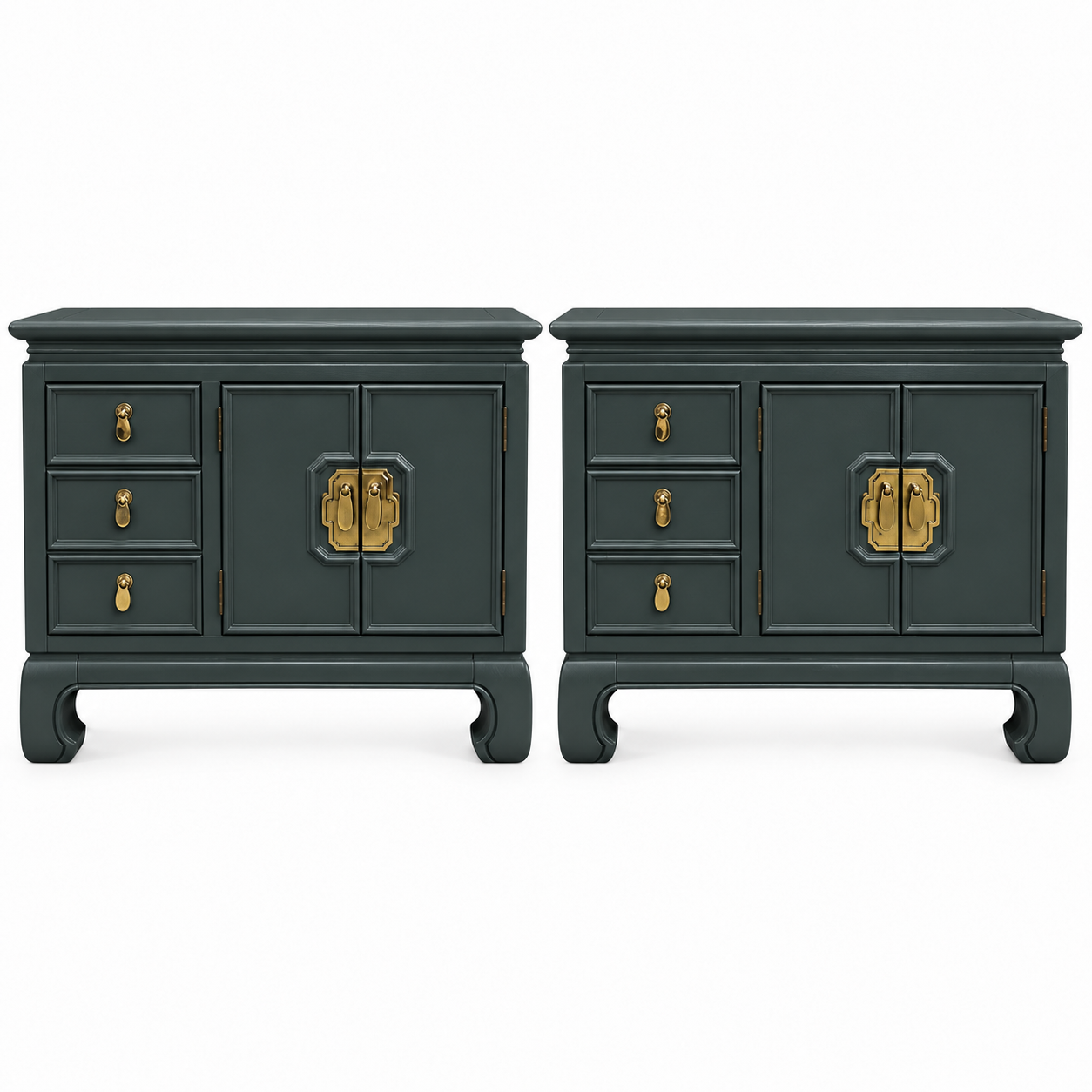 Thomasville vintage nightstand set of 2 #08999 — hunter
