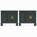Thomasville vintage nightstand set of 2 #08999 — hunter