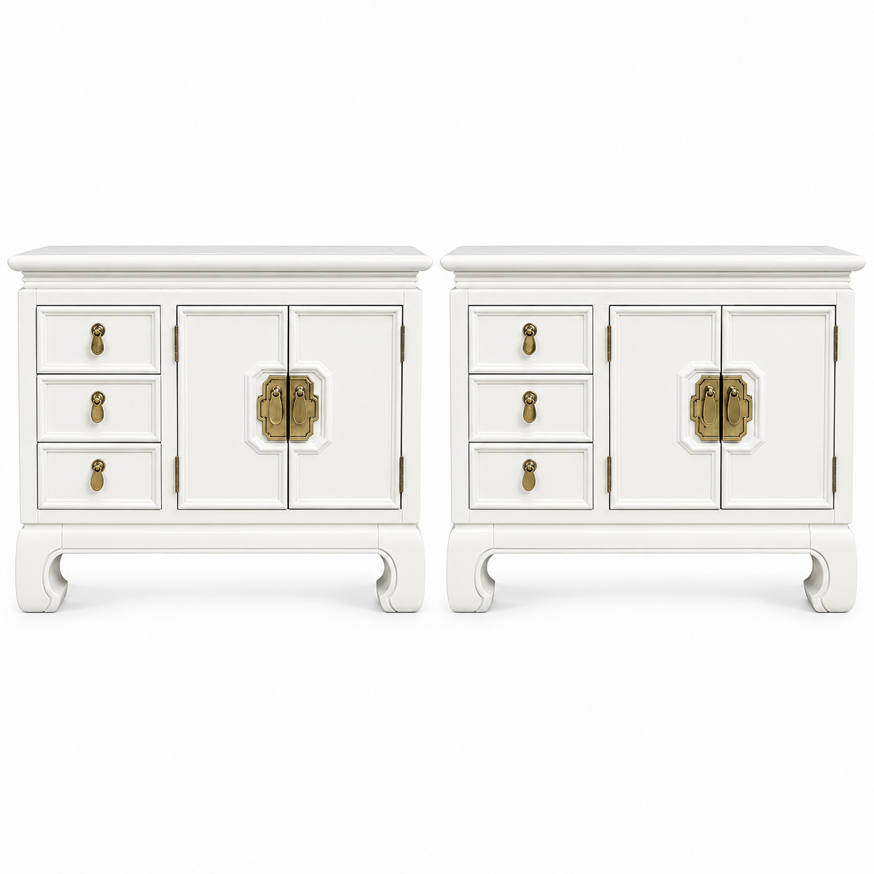 Thomasville vintage nightstand set of 2 #08999 — white