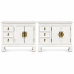 Thomasville vintage nightstand set of 2 #08999 — white