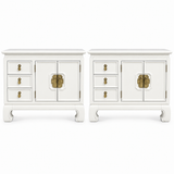 Thomasville vintage nightstand set of 2 #08999 — white