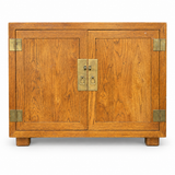 Henredon vintage cabinet #09007 — level straight-on front, original unfinished wood
