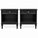 Henredon vintage nightstand set of 2 #09008 — black