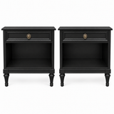 Henredon vintage nightstand set of 2 #09008 — black
