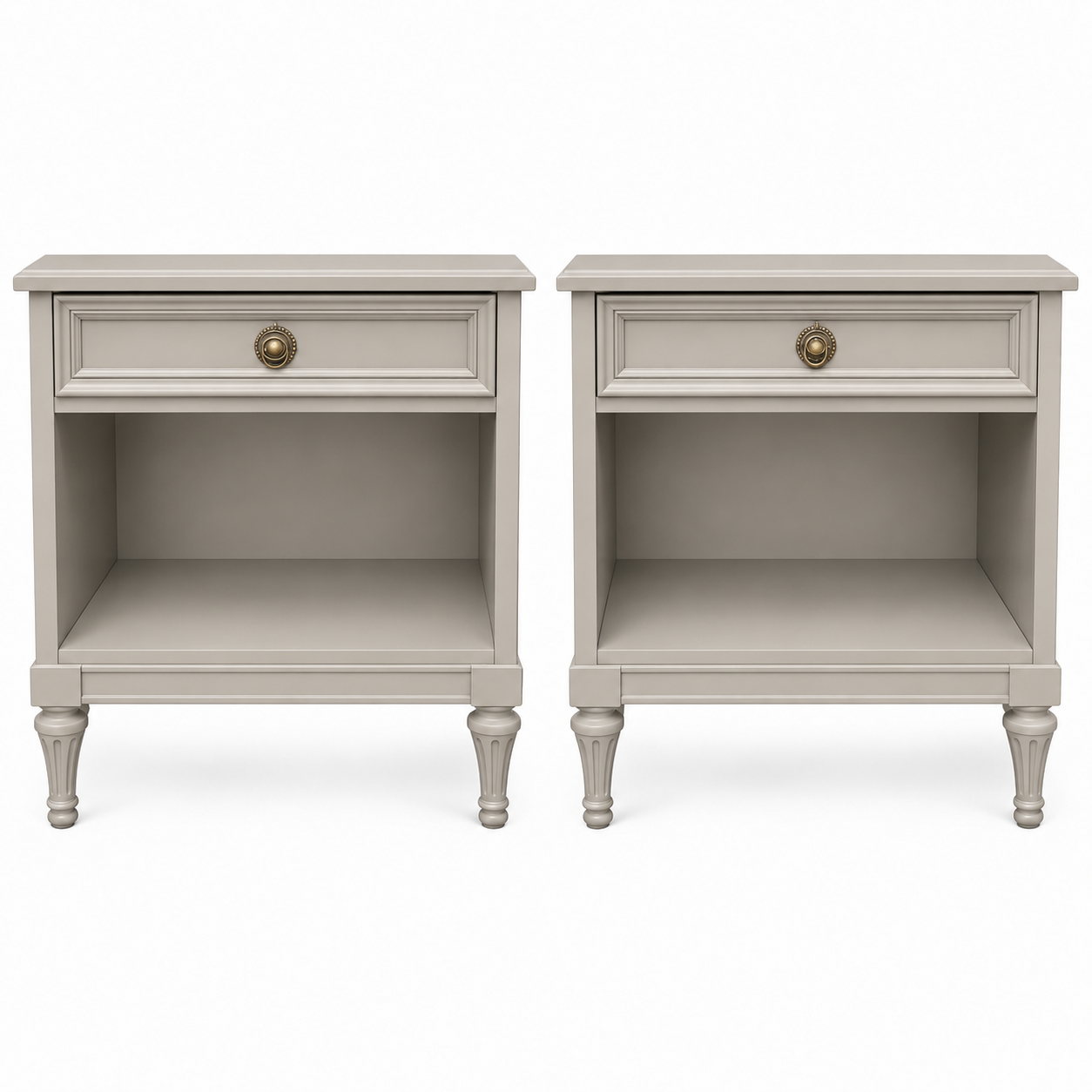 Henredon vintage nightstand set of 2 #09008 — framed