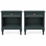 Henredon vintage nightstand set of 2 #09008 — hunter