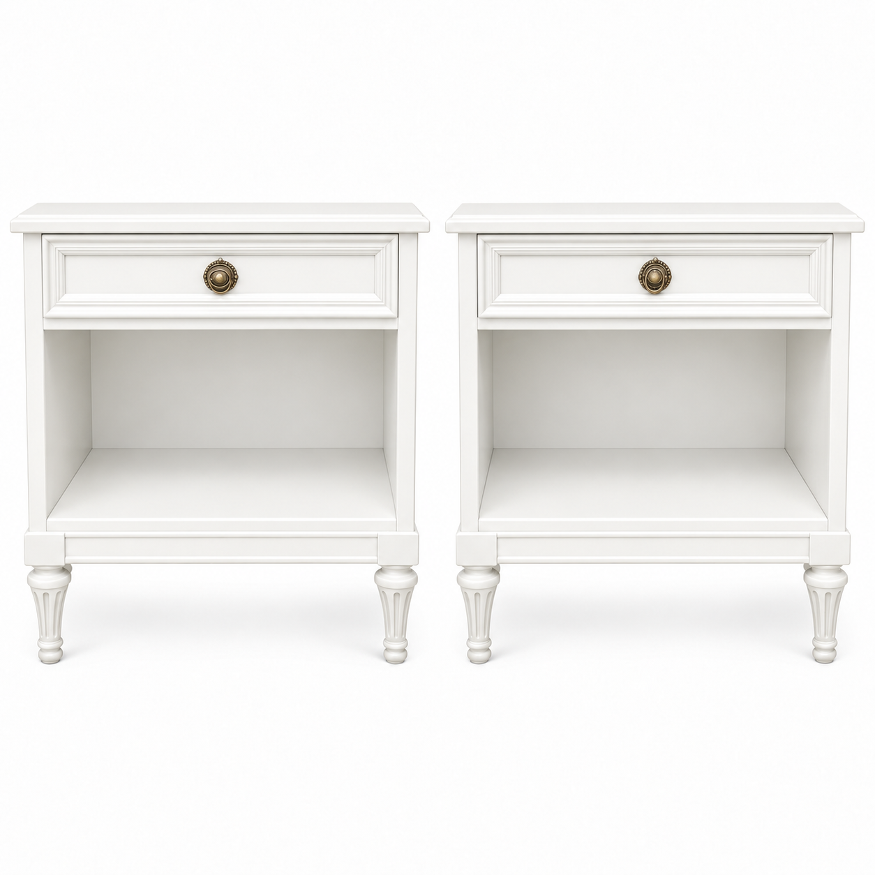 Henredon vintage nightstand set of 2 #09008 — white