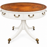 Vintage drum table #09009 — white