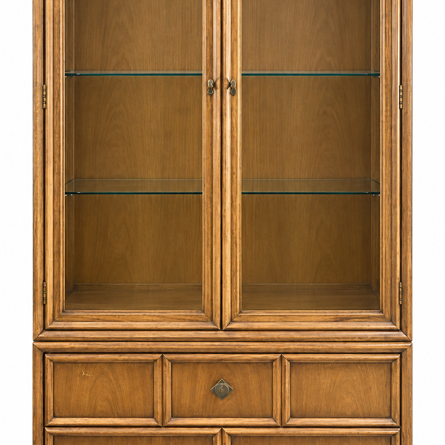 Drexel vintage hutch #09010 — straight-on view