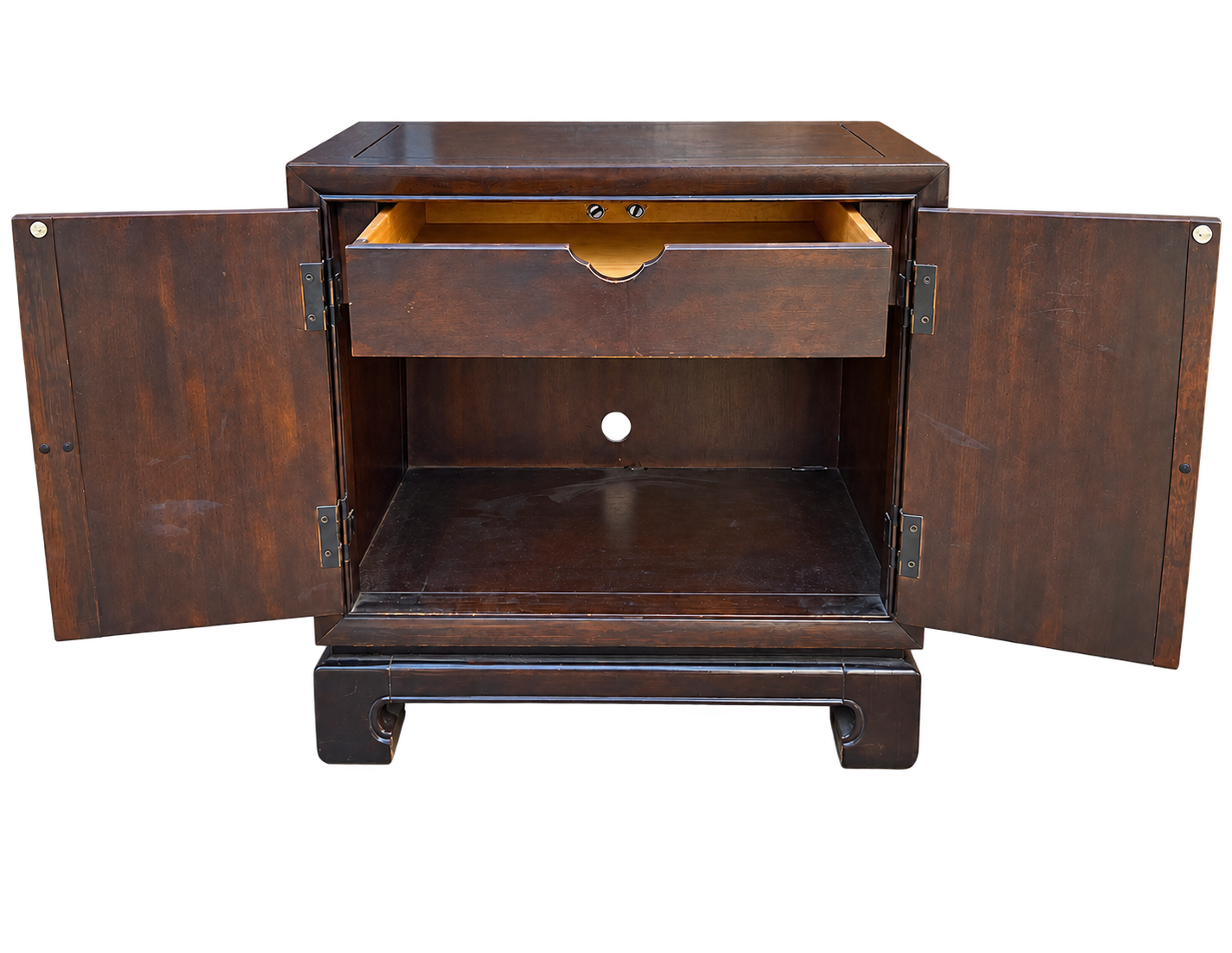 Vintage cabinet #09013 — open doors and interior drawer, background removed