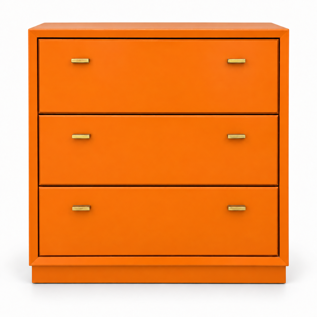 SKU 09014 Drexel three drawer chest Electric Orange