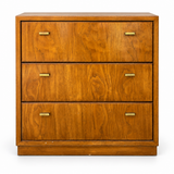 SKU 09015 Drexel three drawer vintage dresser — original finish, straight-on front