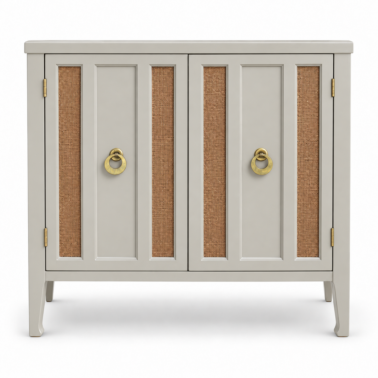 09017 vintage cane cabinet in Framed satin paint