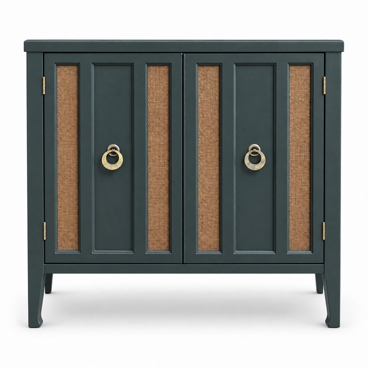 09017 vintage cane cabinet in Hunter satin paint