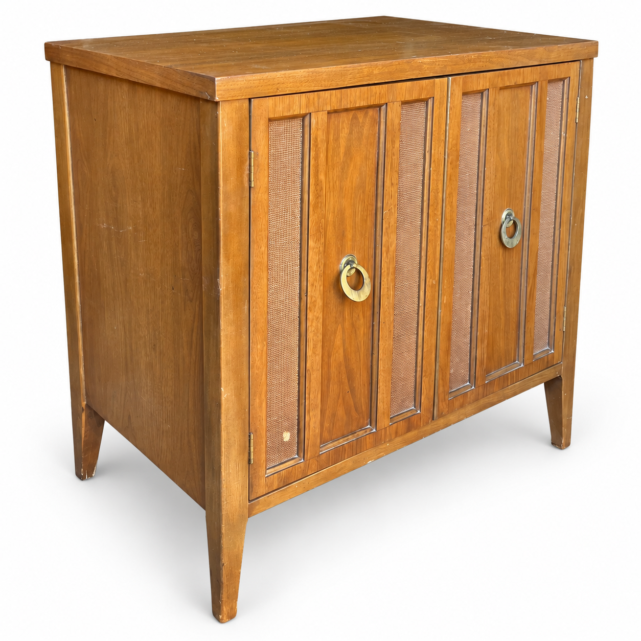 09017 vintage cane cabinet original finish — left angle