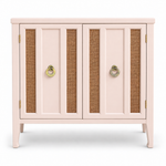 09017 vintage cane cabinet in Pointe satin paint