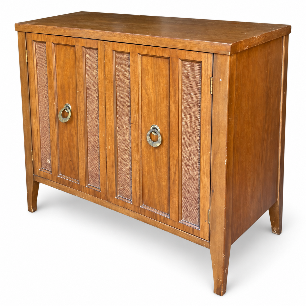 09017 vintage cane cabinet original finish — right angle