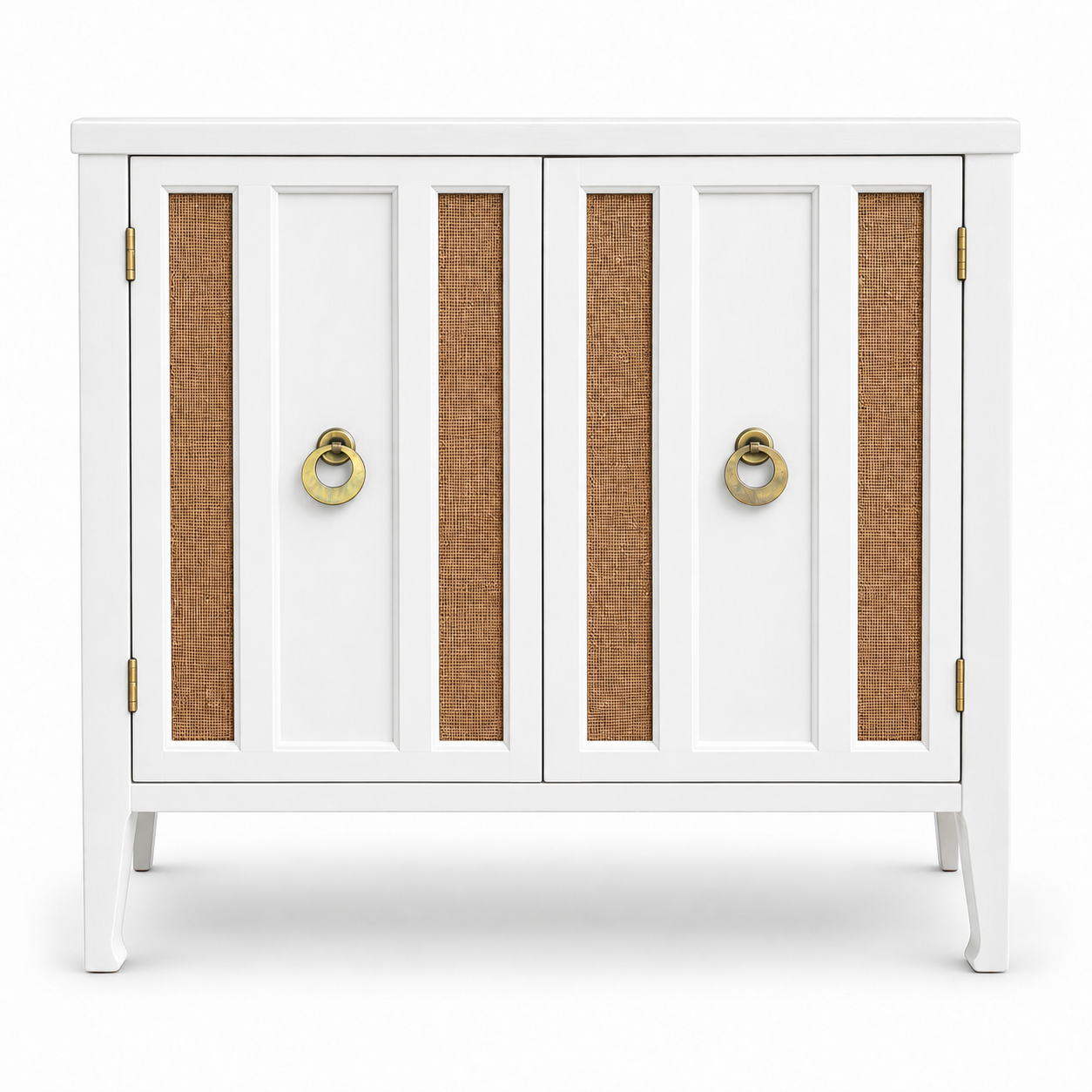 09017 vintage cane cabinet in White satin paint