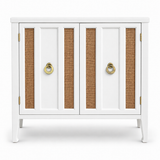 09017 vintage cane cabinet in White satin paint
