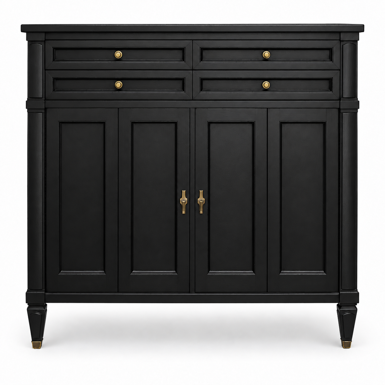 09018 vintage White Fine Furniture tallboy in Black satin paint