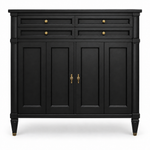 09018 vintage White Fine Furniture tallboy in Black satin paint