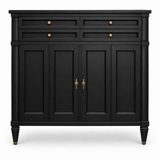 09018 vintage White Fine Furniture tallboy in Black satin paint