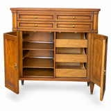 09018 vintage White Fine Furniture tallboy original finish — doors open