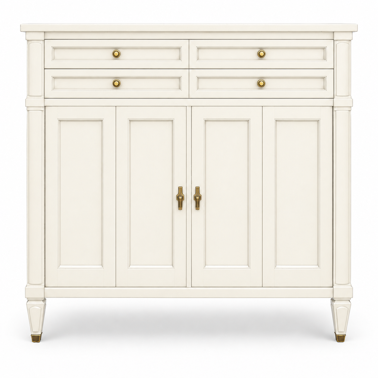 09018 vintage White Fine Furniture tallboy in Dover satin paint
