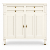 09018 vintage White Fine Furniture tallboy in Dover satin paint