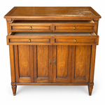 09018 vintage White Fine Furniture tallboy original finish — drawers open
