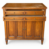 09018 vintage White Fine Furniture tallboy original finish — drawers open