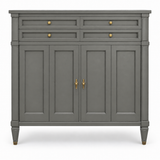 09018 vintage White Fine Furniture tallboy in Hepburn satin paint