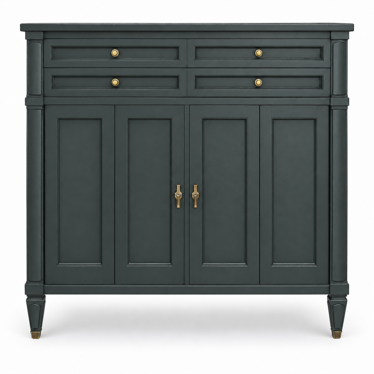 09018 vintage White Fine Furniture tallboy in Hunter satin paint