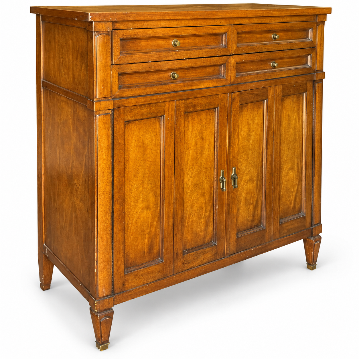 09018 vintage White Fine Furniture tallboy original finish — left angle