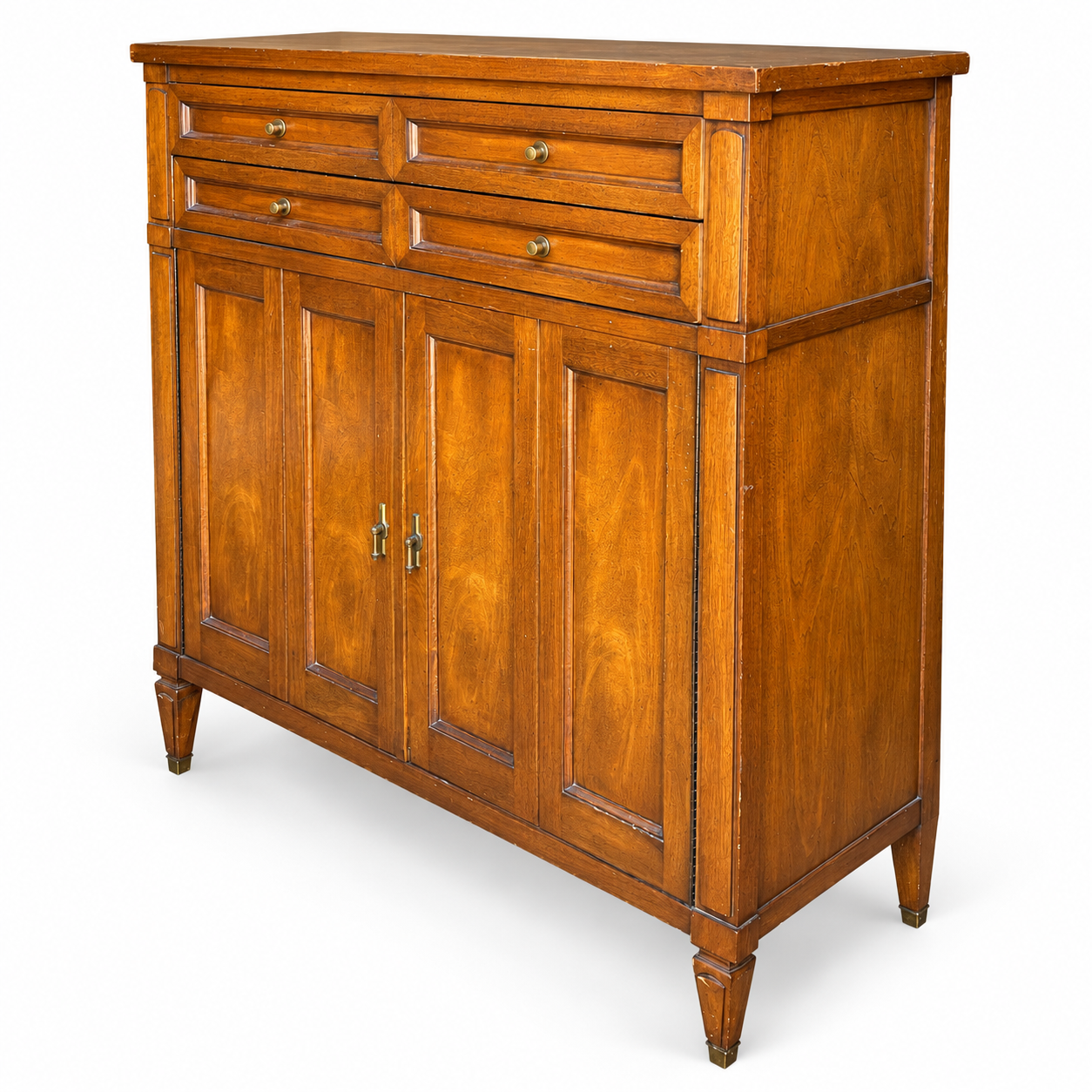09018 vintage White Fine Furniture tallboy original finish — right angle