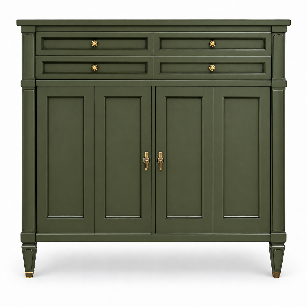09018 vintage White Fine Furniture tallboy in Spade satin paint