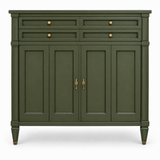09018 vintage White Fine Furniture tallboy in Spade satin paint