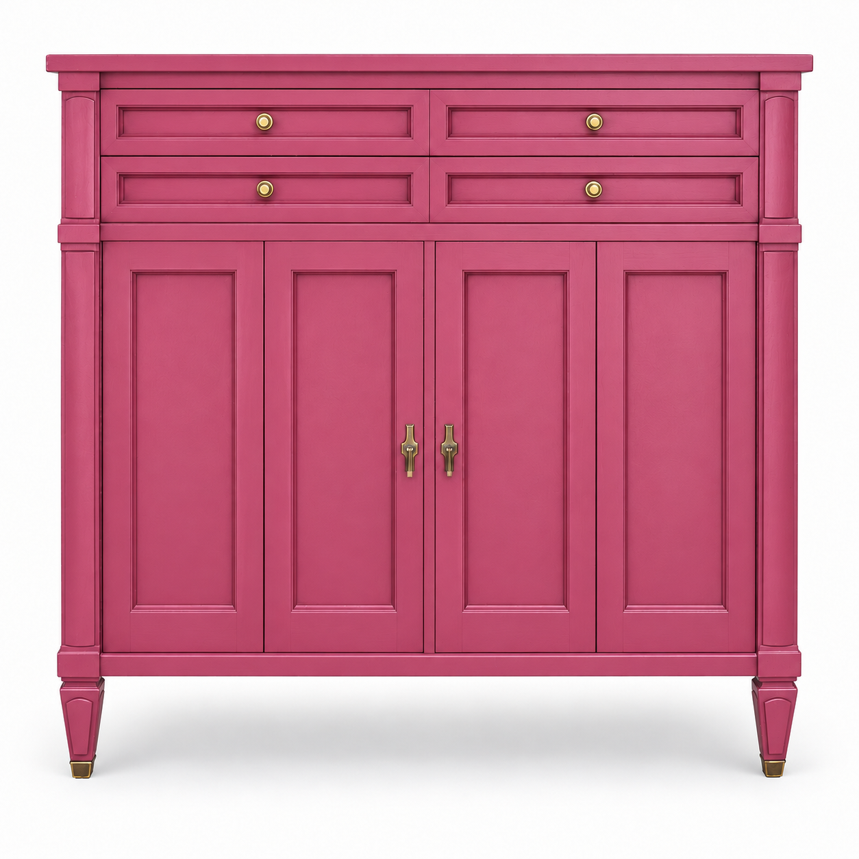 09018 vintage White Fine Furniture tallboy in Stiletto satin paint