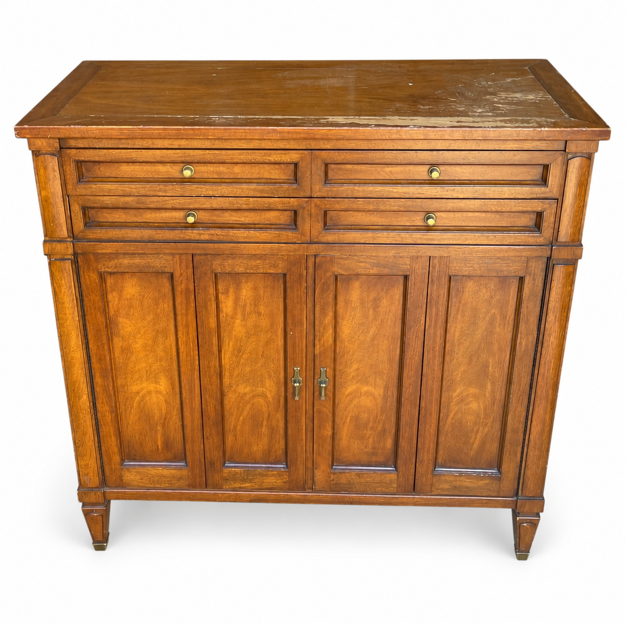 09018 vintage White Fine Furniture tallboy original finish — top front