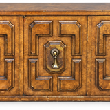 SKU 09020 Mastercraft three door vintage cabinet — original finish, straight-on front