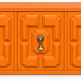 Vintage Mastercraft cabinet #09020 — Electric Orange paint visualization