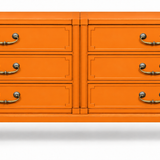 Vintage Mastercraft dresser #09021 — Electric Orange paint visualization
