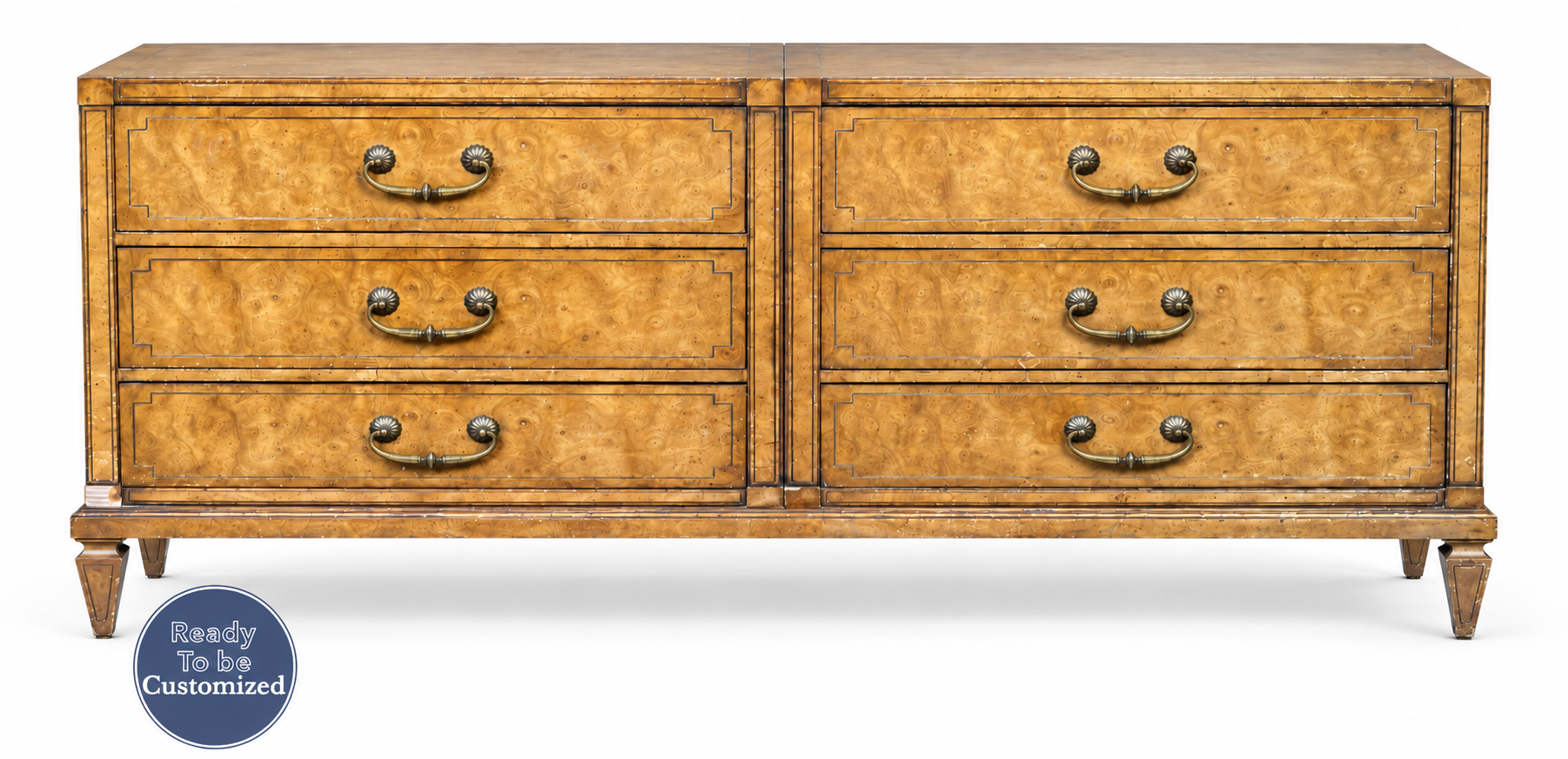 SKU 09021 Mastercraft six drawer vintage dresser — Ready To Be Customized