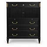 SKU 09022 Kindel vintage dresser — closed-door painted preview Black