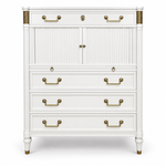 SKU 09022 Kindel vintage dresser — closed-door painted preview White