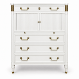 SKU 09022 Kindel vintage dresser — closed-door painted preview White