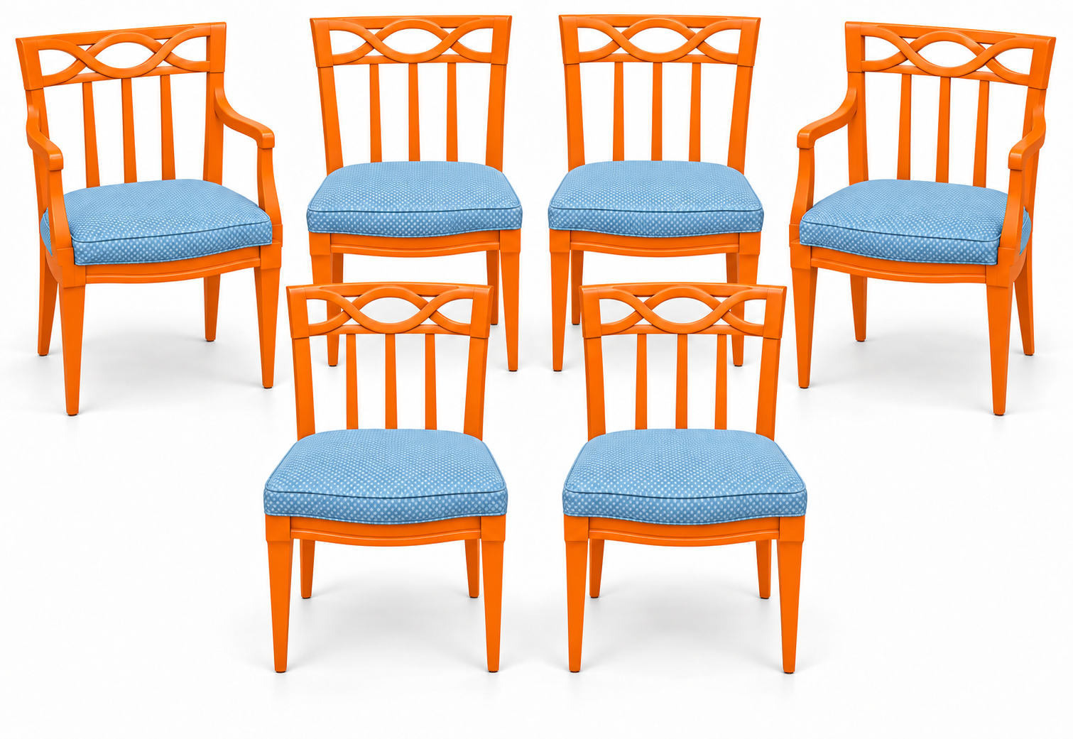 SKU 09026 dining chairs — digitally painted preview Electric Orange